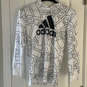 Adidas Youth Long Sleeve Hooded Tshirt size M NWT